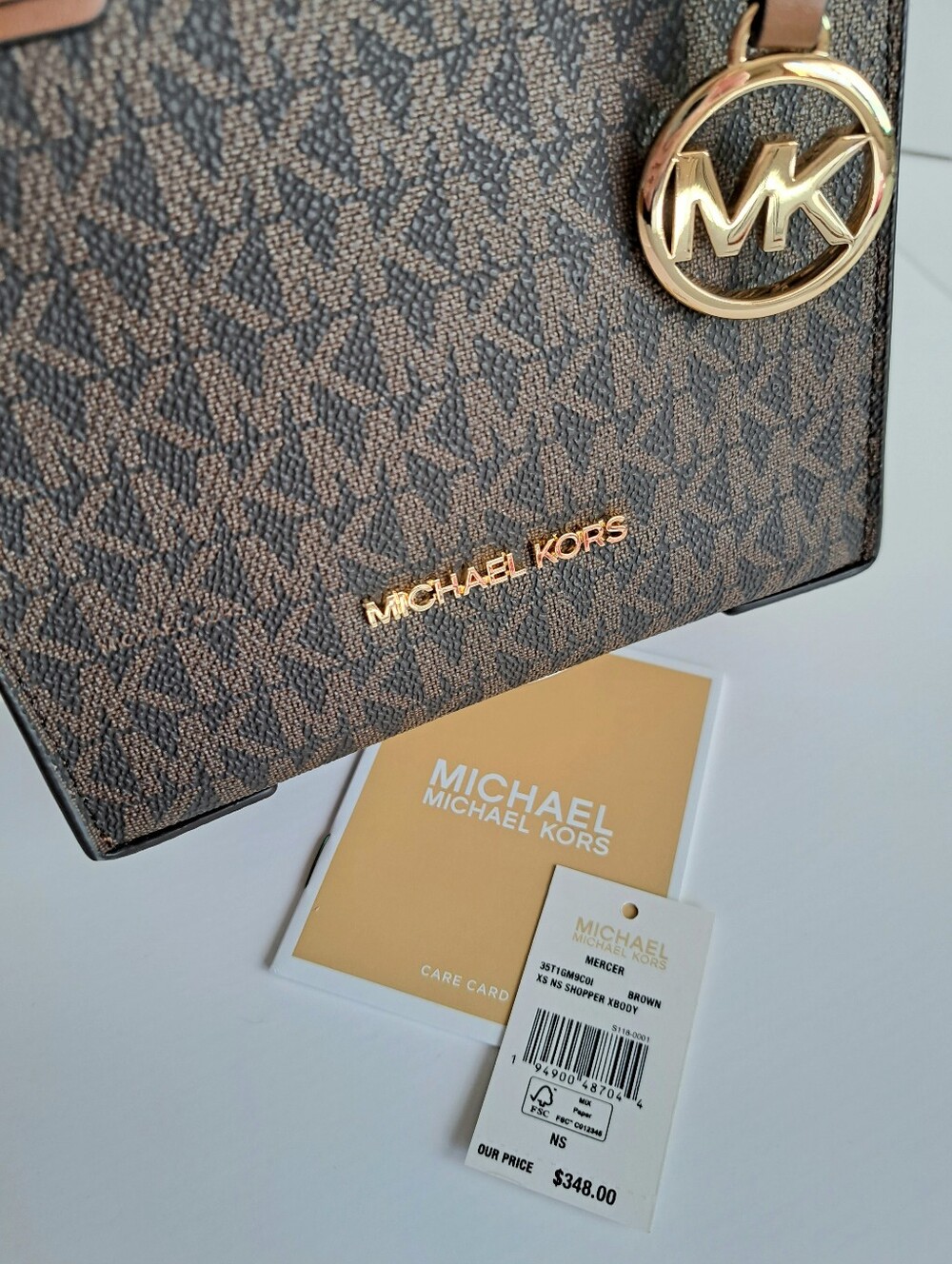 NWT Michael Kors Extra-Small Logo & Leather Crossbody Bag - Picture 6 of 9